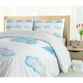 thumbnail image 5 of Ambesonne Cartoon Duvet Cover Sets, Fluffy Clouds, 2-Queen, Blue White, 5 of 7