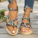 thumbnail image 5 of MKLEKYY Sandalias Playa para Mujer, Estilo Bohemio, Con Plataforma de Lona y Diseño de Bloques de Color y Correa Ajustable para Playa., 5 of 5