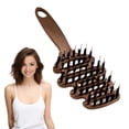 thumbnail image 2 of 1/2 cepillo de cerdas de jabalí para el cuero cabelludo, masajeador para reducir el frizz, peine estático para el crecimiento del cabello, peine para el cuidado del cabello con brillo natural., 2 of 7