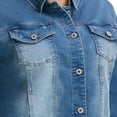 thumbnail image 6 of Agnes Orinda Women's Plus Size Jean Jackets Long Sleeves Washed Casual Denim Coats with Pockets 2X Blue, 6 of 8