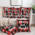 thumbnail image 6 of Throw Pillow Covers Merry Bright Pillow Covers 18x18 Inch Set of 2 Merry Christmas Throw Pillows Decorative Pillow Cases Cushion Covers for Bedroom Livingroom Sofa Farm House, 6 of 6