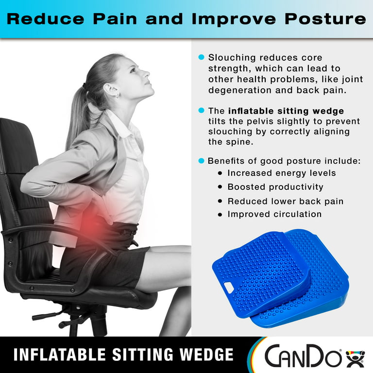 CanDo Sitting Wedge Active Seat Wobble Cushion for Posture, Back Pain,  Stress Relief, Restlessness, and Anxiety - Child Size, 10 x 10