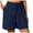 Blue, variant on vigerkar Linen Bermuda Shorts for Women Drawstring High Waisted Casual Ruffle Shorts with Pocket (Blue, S)