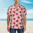 thumbnail image 5 of Uemuo Strawberries Printed Regular Fit Short Sleeve Casual Hawaiian Shirt for Men,Aloha shirt,Tropical shirt,Floral print shirt,Vacation Beach shirt-Large, 5 of 9