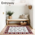 thumbnail image 3 of ODIKA 2'x3' Machine Washable Non-Slip Area Rug, Nordic Winter Plaid Mosaic with Festive Folk High Traffic Rug, Red, 508112, 3 of 7