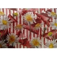 thumbnail image 4 of oneOone Cotton Silk Dark Peach Fabric Stripe|Triangle & Daisy Floral Dress Material Fabric Print Fabric By The Yard 42 Inch Wide, 4 of 4