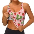 thumbnail image 4 of Lsque Strawberries Printed Women'S Sports Bra, Compression, Moisture Wicking, High-Impact Sports Bra For Women,Supportive sports bra-XX-Large, 4 of 9