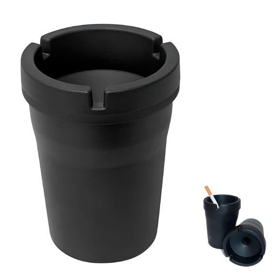 HIBIBUD Butt Bucket Smokeless Ashtray Travel Auto Cigarette Odor Extinguishing Black