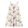 thumbnail image 5 of XUNKUSGA Girls Summer Dresses Casual Floral Boho Square Neck Midi Dress Spaghetti Straps Floral Tiered Sundress Smocked Shirred Party Dress 2-12 Years, 5 of 6