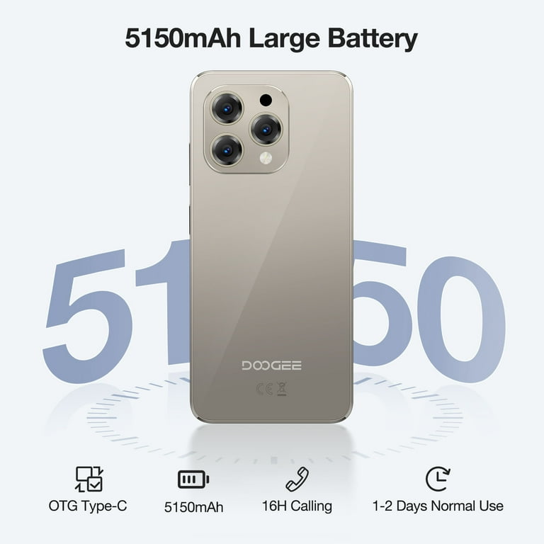 DOOGEE N55 (2025) Android 14 Cell Phone, 9GB+128GB Expandable 1TB