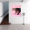 thumbnail image 5 of Contrast Tawny Leopard Black Panther Side Profile Solid Blush Pink Framed Canvas Wall Art,Modern Dual tiger Decor for Bedroom Lounge Ready to Hang-12"L x 8"W, 5 of 10