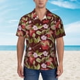 thumbnail image 2 of Pofeuu Leaf And Fruit Print Hawaiian Shirt for Men Sleeves Casual Button Down Summer Beach Dress Shirts T-Shirts,Medium, 2 of 7