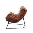 thumbnail image 3 of Accent Chair with Leatherette Bucket Seat and Metal Frame, Brown, 3 of 5