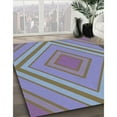 thumbnail image 3 of Ahgly Company Machine Washable Indoor Round Transitional Columbia Blue Area Rugs, 6' Round, 3 of 7