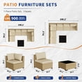 thumbnail image 6 of UDPATIO 7-Piece Wicker Modular Sectional Outdoor Conversation Sets with Glass Coffee Table, Yellow&Beige, 6 of 6