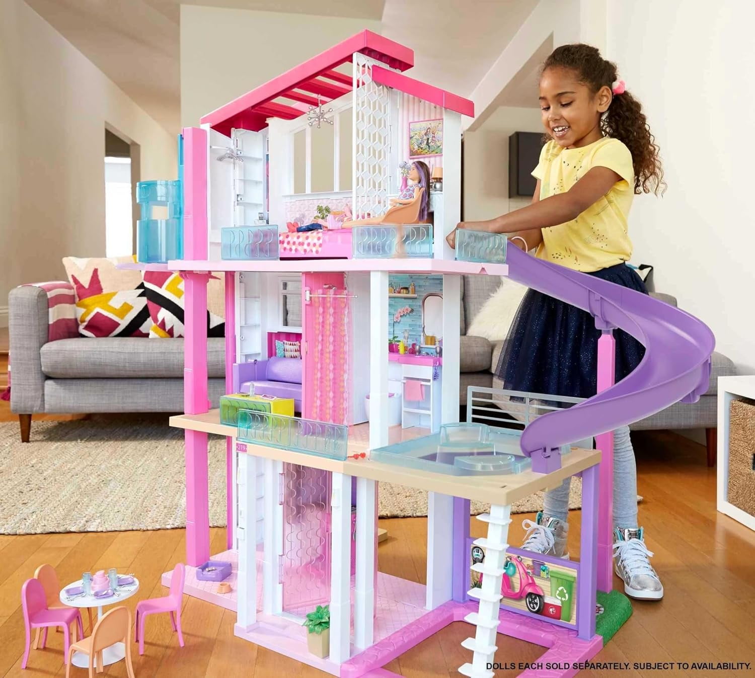 DreamHouse Doll House Playset with 70 Accessories Including Transforming Furniture Elevator Slide Lights Sounds Walmart