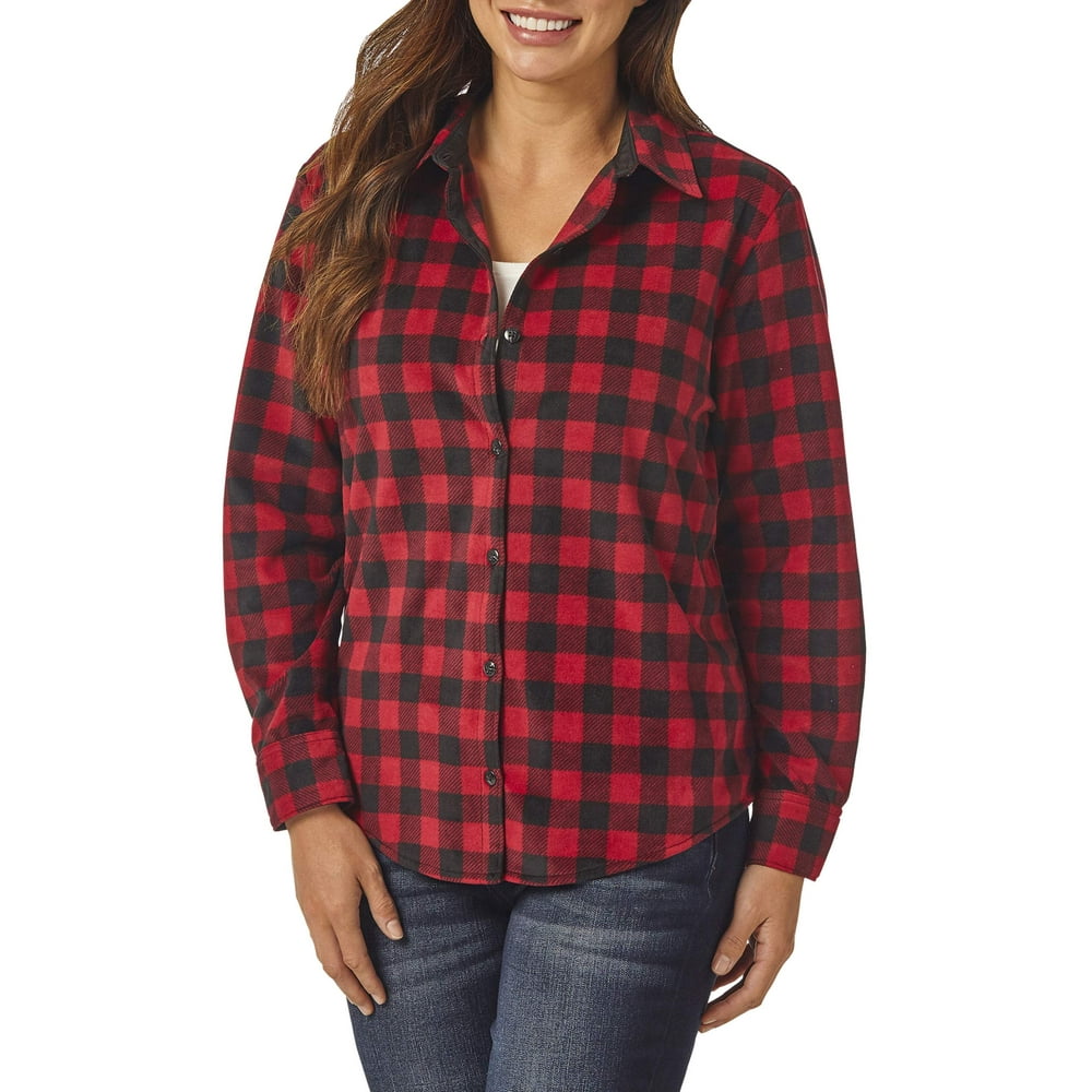 Lee Riders - Lee Riders Women's Long Sleeve Knit Fleece Shirt - Walmart ...