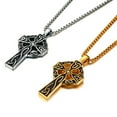 thumbnail image 3 of Collier Pendentif Croix Celtique Religion Acier Inoxydable Métal Bijoux 24 Pouces, 3 of 5