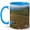 Blue, variant on Mountain Reforestation Coffee Mug, Tree Planting Landscape Nature Design, 11 oz Ceramic Cup