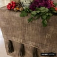thumbnail image 2 of The HomeCentric Decorative Brown Table Runner 4 Seater Table Runner (14 x 60 inch) Pintucks, Tassels & Gold Foil Table Runner, Suede fabric Table Linen, Solid Modern - Kayla Brown, 2 of 7