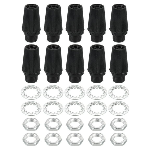 Uxcell Lighting Cord Grips Connector,Carbon Steel Light Cable Glands,10pack,Black
