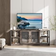 thumbnail image 2 of GAOMON Country Style TV Stand for 55/65/75 Inch TVs, Farmhouse Entertainment Center with Open Shelves & Mesh Doors, Rustic Media Console Cabinet for Living Room, Rustic Oak, 2 of 8