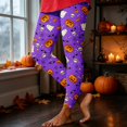 thumbnail image 2 of Leggings for Women Tummy Control High Waisted Soft Printed Halloween Athletic Workout Leggings Purple Vacation Outfits for Women M, 2 of 4