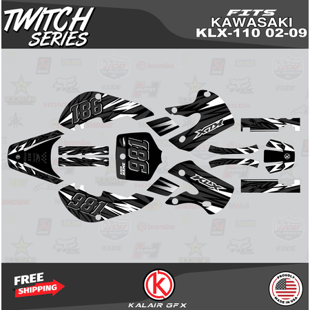 Kalair GFX Graphics Kit for Kawasaki KLX110 (2002-2009) Twitch Series