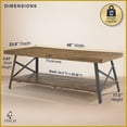 thumbnail image 2 of Finch Ezra Solid Wood and Metal Coffee Table Walnut Brown, 2 of 8