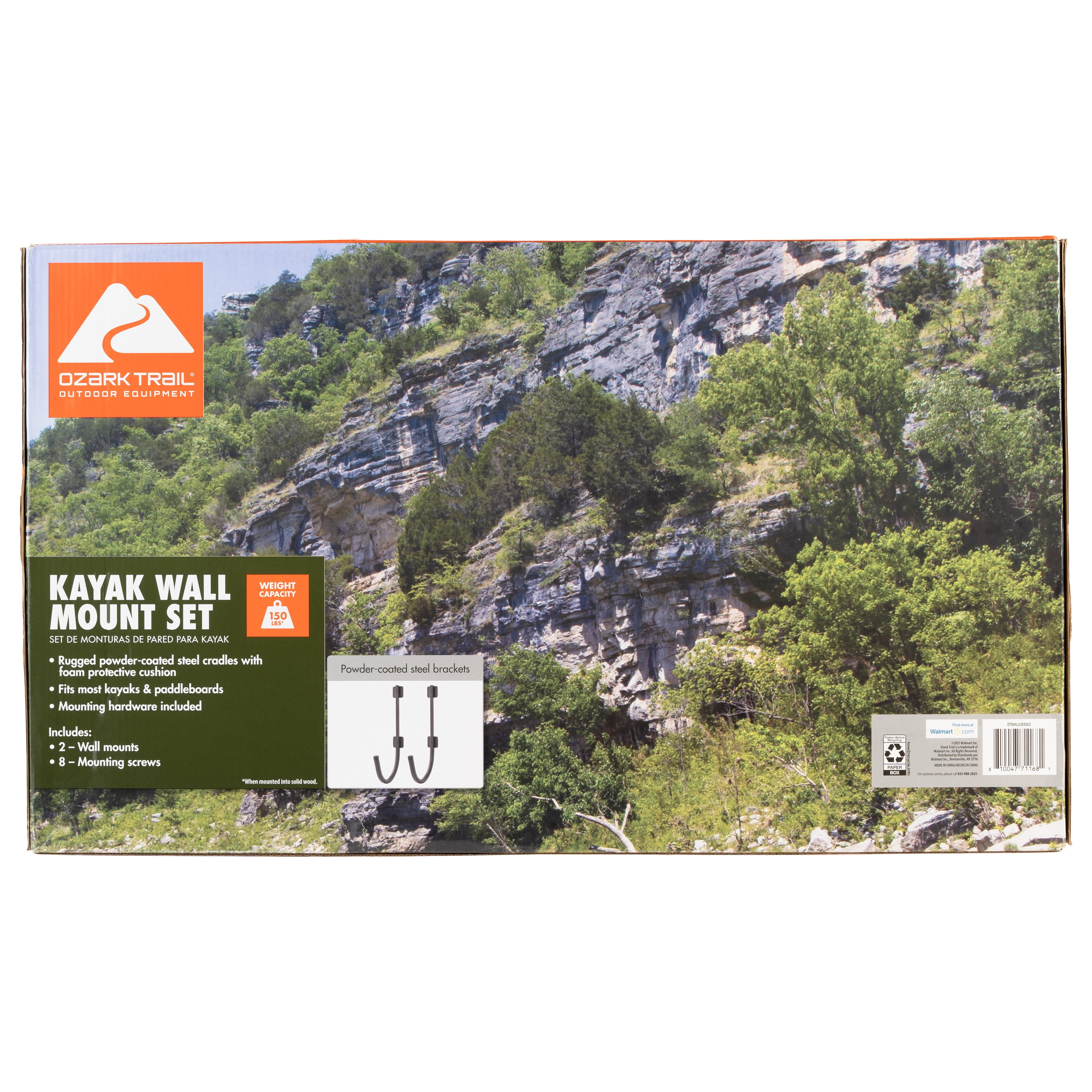 Ozark Trail Kayak Wall Storage Cradles, 1 Set