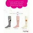 thumbnail image 2 of MeMoi Fuzzy and Fun Girls Pom-Pom Cotton Blend Knee Socks - Girls - Female, 8, Pale Blush, 2 of 7