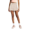 thumbnail image 2 of C&C California Women's High Rise Lightweight Stretch Woven Zip Pocket Bungee Shorts (Beige, S), 2 of 4