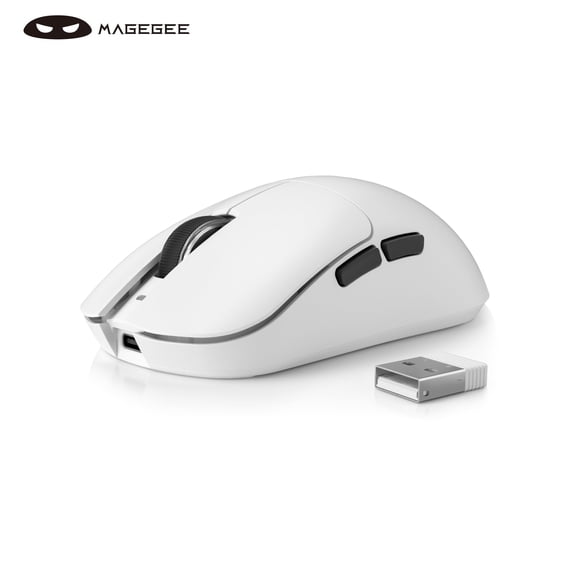 MageGee Scout Wireless Gaming Mouse, Tri-Mode (2.4G/BT/Type-C Wired) with 12000 DPI, 6 Adjustable Sensitivity, Ergonomic Design, 500mAh Battery for PC/Laptop/Mac (White)
