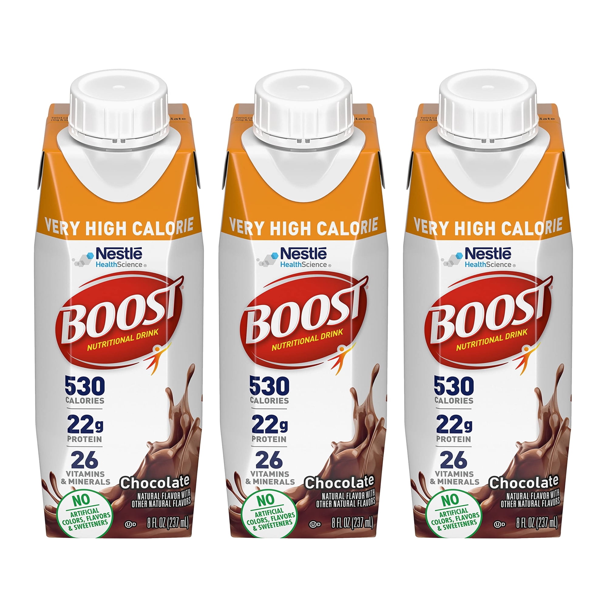 Boost Very High Calorie .. .. Nutritional Drink, Chocolate, .. Nutrient-Packed .. High Calorie .. & High .. Protein .. Drink with Vitamins .. .. & Minerals, 8 FL .. .. OZ Bottle (Pack .. of .. 3)