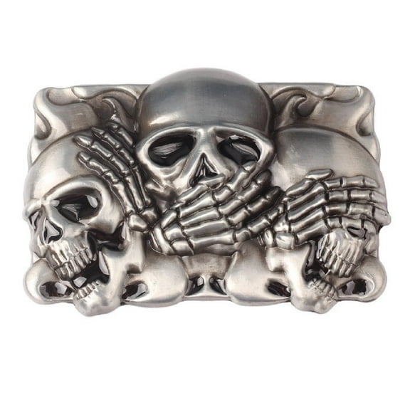 Longcreek Skull Belt Buckle for Men, Punk Skull Skeleton Rectangular Belt Buckle, Gothic Skull Head Belt Buckle, Western Cowboy Belt Buckle, Vintage Punk Rock Skull Belt Buckle