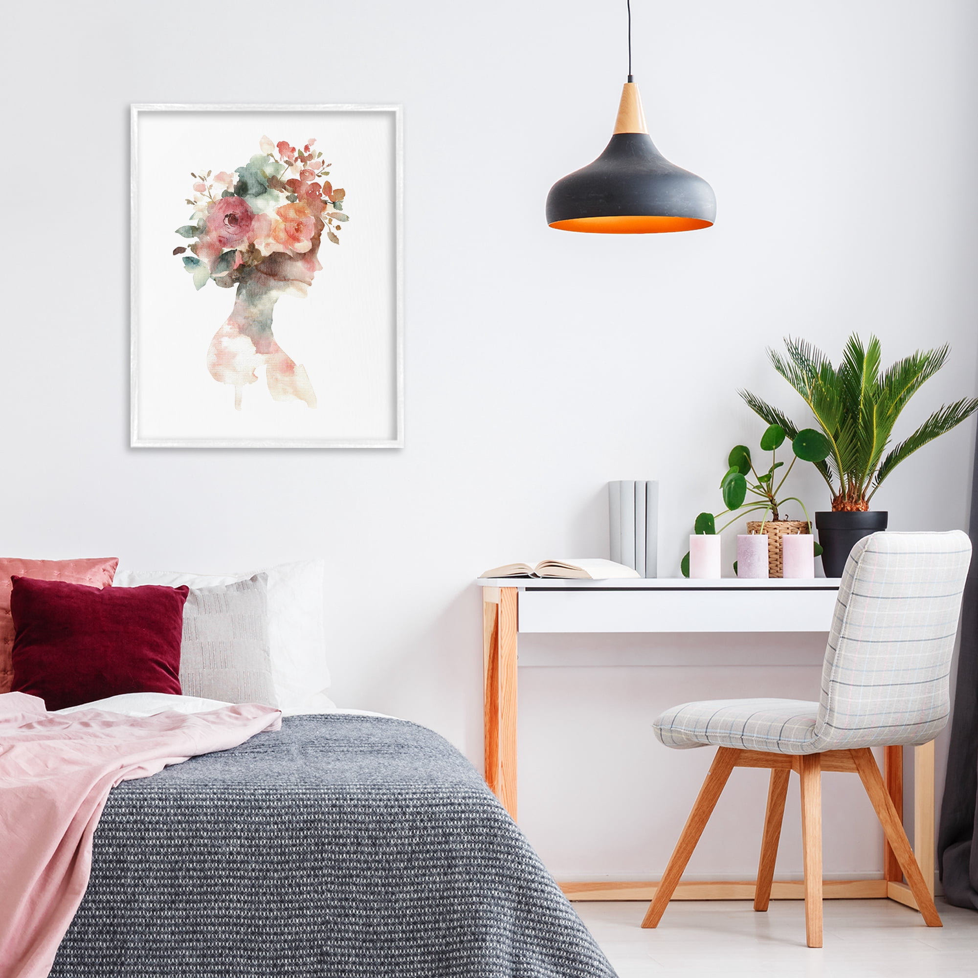 Stupell Industries Floral Dreamscape Silhouette White Framed Giclee Art, design by Svetlana Aleynikova