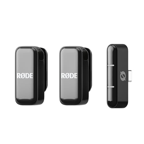 RÃDE Wireless Micro - Compact Wireless Microphone, Two Mics with Charge Case for Smartphone Content Creation - USB-C, Black