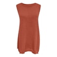 thumbnail image 4 of Siilsaa Women's Summer Sleeveless Sweater Sets Casual Knit Tunic Tops and Shorts 2 Piece Outfits Red,M, 4 of 4