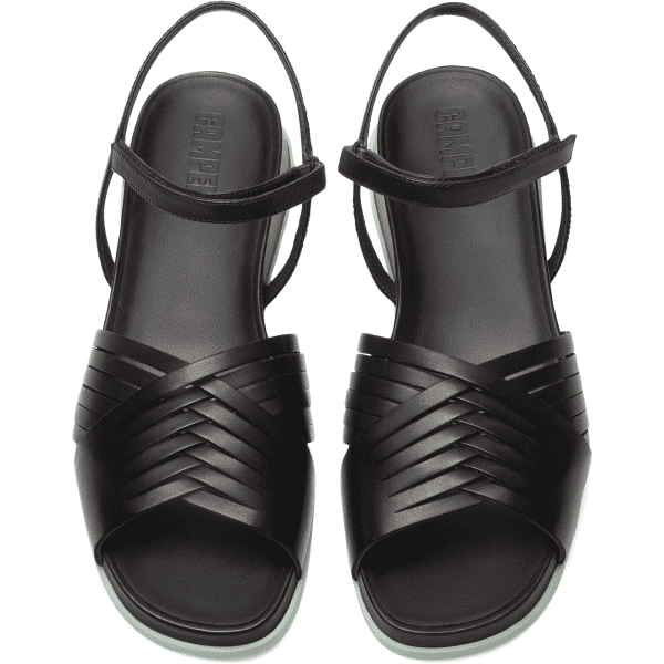 camper black sandals