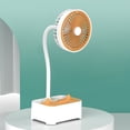 thumbnail image 3 of Toystoory Ventilador 2 en 1 recargable, 3 velocidades, brazo portátil, refrigeración, lavable, interior, oficina, refrigerador para dormir, organizador Electrodomésticos Amarillo Toystoory HA064817-01B, 3 of 6
