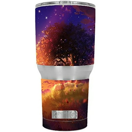 Beautiful Christmas Trees Tumblr Skin Decal Vinyl Wrap for RTIC 30 oz Tumbler Cup Stickers Skins Cover (6-piece kit) / Beautiful Tree Stars Night ()