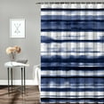 thumbnail image 3 of Nautical Blue Abstract Stripes Fabric Shower Curtains for Bathroom, 36x72inches Long Shower Curtain Set with Hooks, Polyester Waterproof Bathroom Curtains Accessories for Women Men Kids, Navy White, 3 of 6