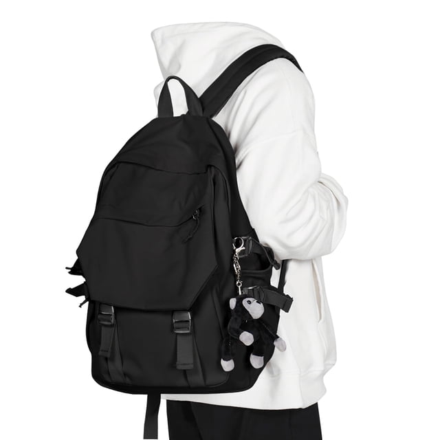 Mochila escolar coowoz impermeable ligera negra 20L