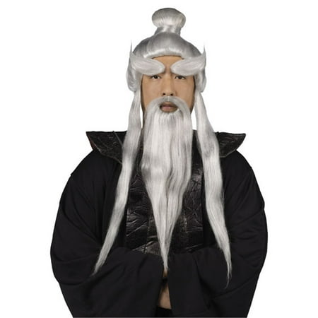 Sensei Wig and Beard Set Halloween Accessory