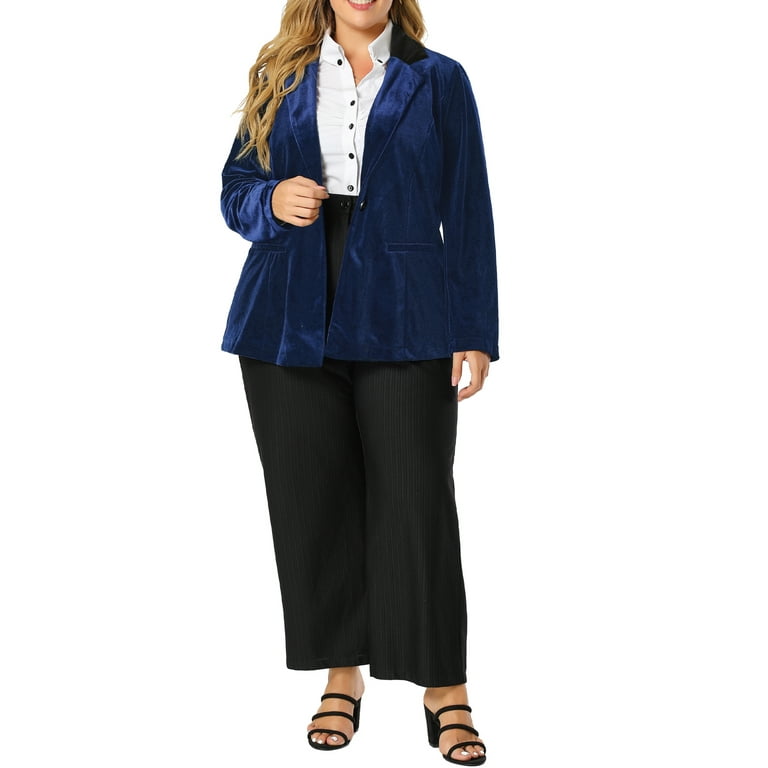 Women's plus size velvet jackets cheap