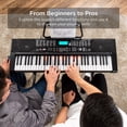 thumbnail image 5 of Best Choice Products Juego completo de piano con teclado electrónico para principiantes de 61 teclas con teclas iluminadas, pantalla LCD, auriculares, soporte, banco, modos de enseñanza, pegatinas de, 5 of 5