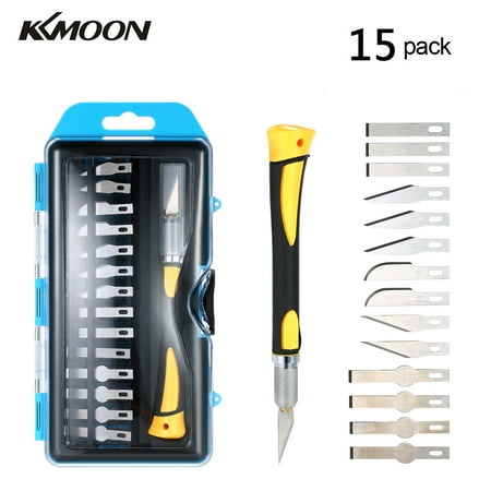 Foil Cutting Blade - KKmoon High-quality Precision Engraving Craft Knife Set Wood Carving Pen Tools with 14 Blades and Safety Cap for Cutting and Trimming