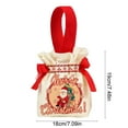 thumbnail image 2 of Christmas Gift Bag, Christmas Candy Bag, Drawstring Christmas Eve Party Handbag, Fabric Small Gift Storage Bag with Festive Holiday Patterns and Convenient Ribbon Closure, 2 of 7