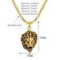 thumbnail image 2 of 14K Yellow Gold Lion Head Necklaces Pendant Mens Gold Color RU Hot Link Chain & Pendant Punk Jewelry For Man Male, 2 of 7