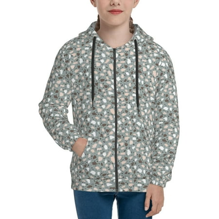 

Hoodies for Women marble pattern Long Sleeve Sweatshirt Drawstring Zip Up Hoodie with Pockets Teen Girl Clothes